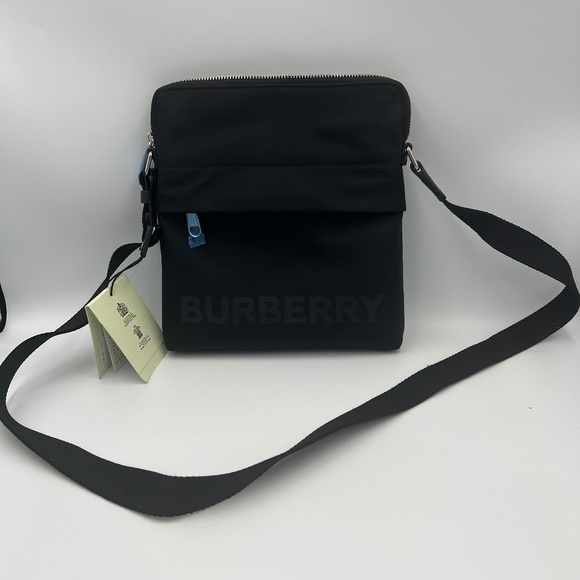 NWT BLACK BURBERRY NYLON LOGO NEO CROSSBODY BAG - Picture 1 of 7